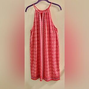 Max Studio Red, Slate Blue and White Sleeveless Dress   SIZE MEDIUM   *LIKE NEW*